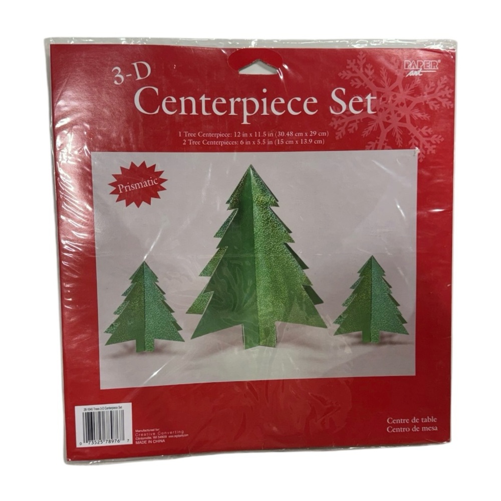 Creative Converting 3-D centerpiece set. 3 piece tree set brand new in packaging